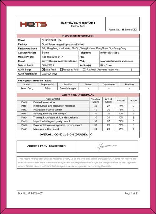 Magnets-Factory-audit-Report